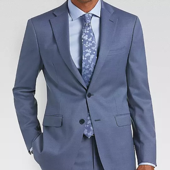 Calvin Klein X-Fit Blue Tic Slim Fit Suit - Picture 1 of 3